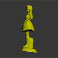 Blonde Hair Princess Doll Wearing Pink Dress With Crown And Pink Boots On Pink Base