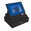 Modern Commercial Cash Register With Touch Screen Display And Secure Cash Drawer