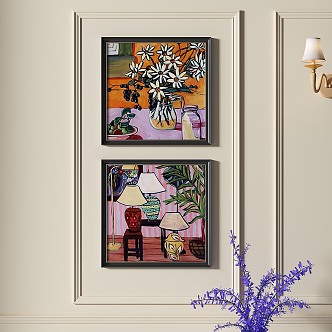 French retro decorative painting 3d model