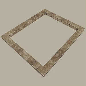 Modern stone fence 3d model