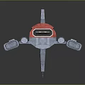 Advanced Spacecraft 3D Model With Gray Red Sections And Thrusters For Space Exploration 3d model