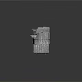 Gray Industrial Mechanical Structure Featuring Cylindrical Parts Wheeled Base And Concrete Texture