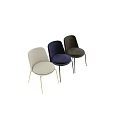 Modern White Upholstered Single Chair With Gold Metal Legs And Decorative Spheres