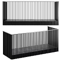 Modern Black Vertical Slat Fence Design 3d model