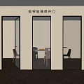 Slim Frame Glass Single Swing Door Design for Modern Interior Spaces 3d model