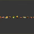 Colorful Assorted Foods Including Cakes Fruits And Desserts On Black Background