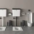 Modern Bathroom Toilet Display With Squat Toilets Wall Mounted Cisterns Urinals And Accessories