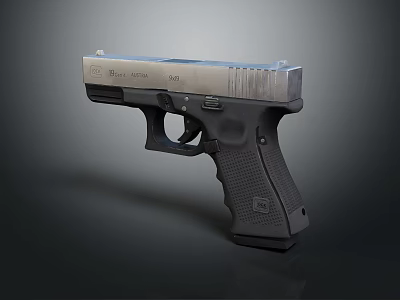 Tactical Modern Semi Automatic Pistol With Stainless Steel Slide And Black Textured Grip 3d model