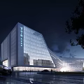 modern office building multi-storey office building 3d model