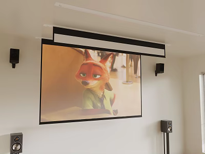 Projection Monitoring Setup For Home Theater With Large Screen And High Definition 3d model