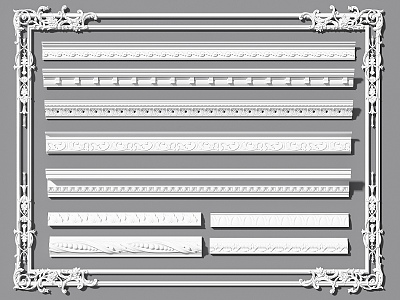 European-style plaster line carved line corner line decorative line 3d model