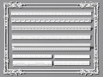 European-style plaster line carved line corner line decorative line 3d model