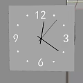Modern White Square Wall Mounted Clock For Home Interior Decor Design 3d model