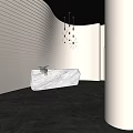 Modern Front Desk Lobby Reception Desk 3d model