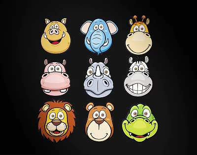 Cartoon Animal Silhouette Modern Animal Silhouette 3d model