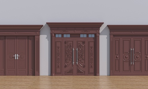 European-style double door 3d model