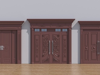 European-style double door 3d model