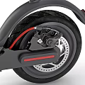 Electric Scooter With Folding Design Stand Bracket And Black Red Wheels 3d model