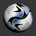 Professional Soccer Ball With Blue Black White Yellow Pattern And Nike Design