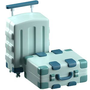 Modern Luggage Suitcase Cartoon Luggage 3d model
