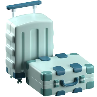 Modern Luggage Suitcase Cartoon Luggage 3d model