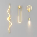 Modern Luxury Wall Lamps With Three Different Designs And Yellow Lighting Mounted On Grey Wall