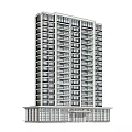 Modern High Rise Office Building With Glass Facade Grand Entrance And Landscaped Surroundings