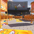 Outdoor Stage with Carousel and Yellow Decorations for Little Prince Ice Cream Event