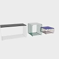 Modern Dining Tables With Sleek Metal Frames And Colored Tabletops In Various Hues 3d model