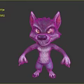 Cartoon Wolf Character With Vibrant Colors Red Ears And Blue Legs In Playful Pose