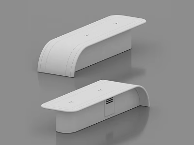 Modern Conference Room Interior With White Curved Meeting Tables Design 3d model
