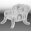Unique Yellow Octopus Shaped Single Sofa With Fluffy Texture And Eye Like Decorations
