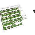 Residential Housing Complex Layout Plan With Neatly Arranged Buildings And Green Areas