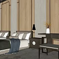 Elegant Hotel Guest Room Interior With Wooden Panels Bed Nightstand And Decorative Painting