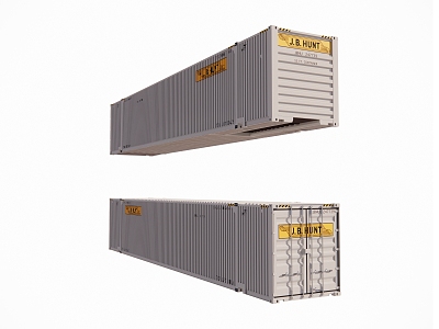 53-foot freight container JBHunt ocean shipping 3d model