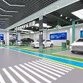 Professional 4S Car Store Spacious Bright Workshop Design With Complete Auto Maintenance Equipment And Display Vehicles