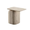 Wooden Coffee Table with Square Top and Rounded Base Modern Minimalist Design 3d model