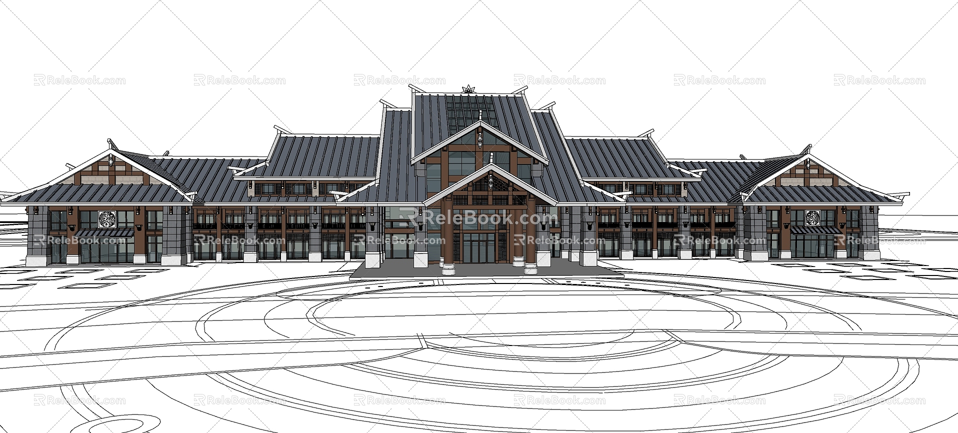 New Chinese Architecture Visitor Center 3d model