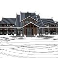 New Chinese Architecture Visitor Center 3d model