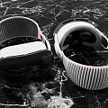 Modern VR Headset Design With White And Black Details On Marble Surface 3d model