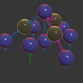 Modern Geometric Decorative Ornament Set With Blue Gray Spheres And Metal Stands For Home Decor