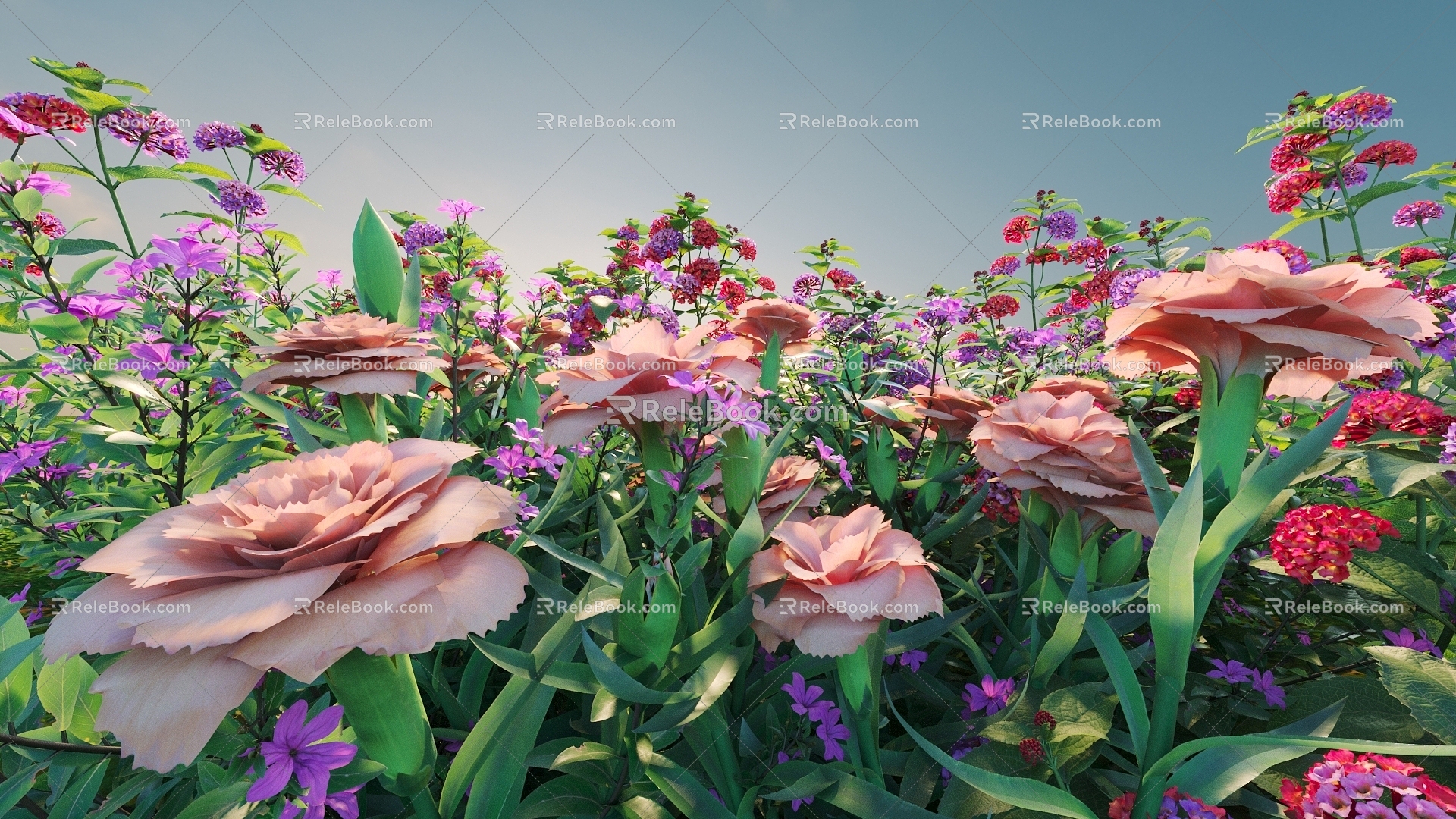 Flowers and Plants Combination Landscape Shrubs Shrubs Plant Combination Natural Landscape 3d model