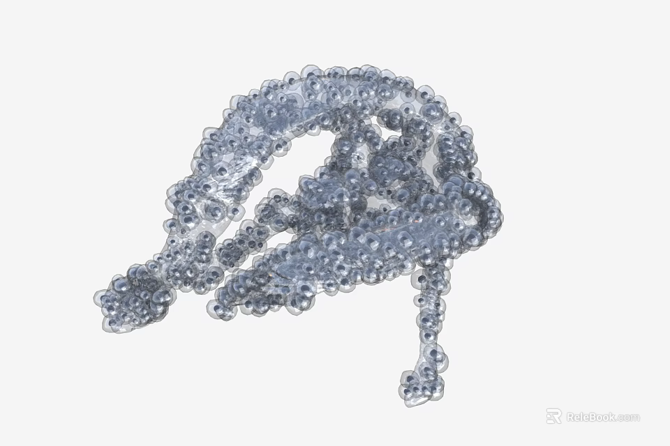 Organizational System Structure Composed Of Transparent Beads And Network Design 3d model 