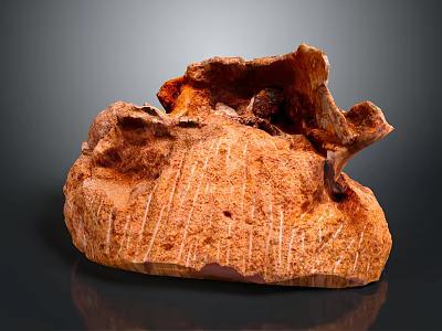 Red Natural Rock Formation With Eroded Surface And Textured Geological Patterns 3d model