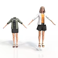Women's Various Fashion Outfits With Coats Tops Skirts And Shoes