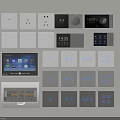 Modern Smart Switch Panels In Various Styles With White Gray Colors And Digital 3d model