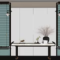 New Chinese-style Screen Partition End View Platform 3d model
