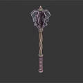 Durable Hardware Tool Axe with Decorative Metal Head and Textured Handle 3d model
