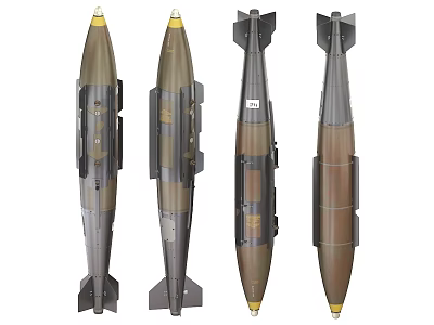 Military Weapon Display Featuring Multiple Angle Views Of Bombs With Detailed Structure 3d model