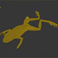 Orange Red Spotted Frog With Stretched Limbs And Reflection On Dark Background